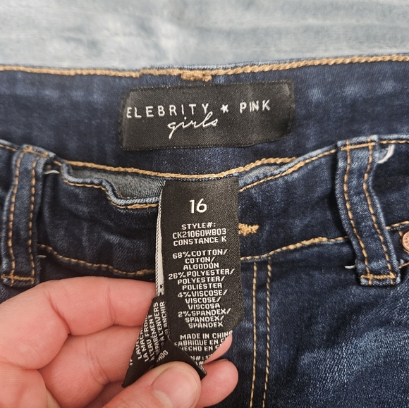 Girls Celebrity Pink Flare Leg Dark Wash Jeans! - Picture 3 of 6